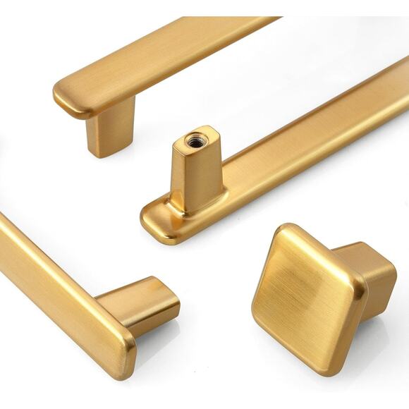 10 Pack HESTIA Satin Gold Cabinet/Drawer Handles/Pulls - 5" Hole Centers Z17 - Picture 4 of 9